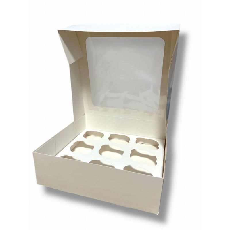 Packung für 12 Cupcakes WHITE 28x28 x 5 Stück.