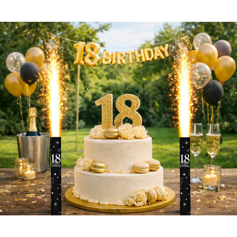 Cake fountain 12 cm 1 piece Black for 18th birthday