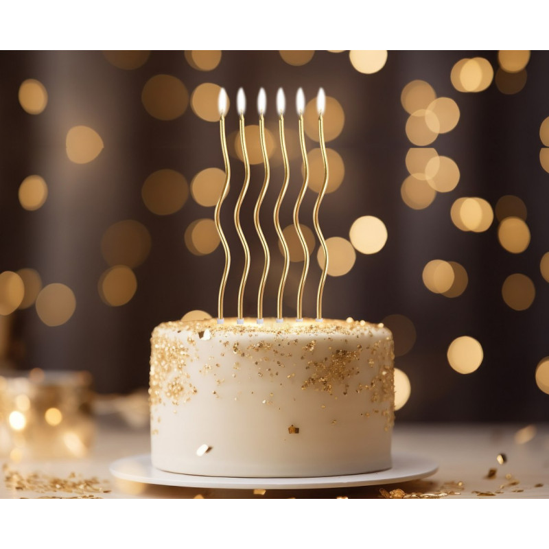 LONG-Kerzen 8 Stück. GOLDEN gedreht