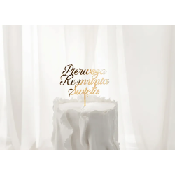 Topper Komunia Pleksi złoty Pierwsza Komunia Święta 15 cm