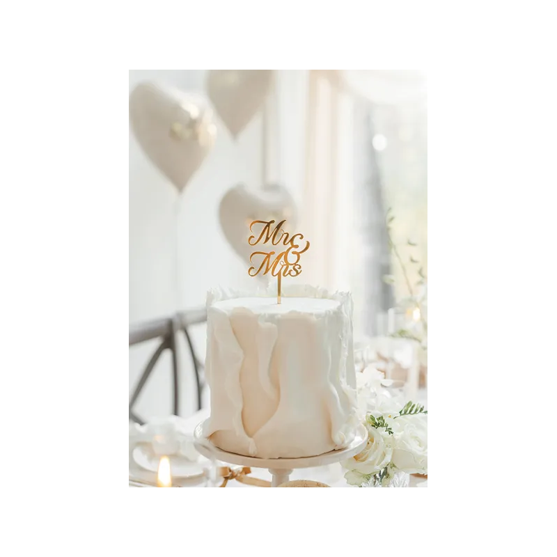 Topper ZŁOTE KRYSZTAŁY Ozdoba na tort