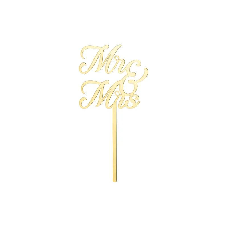 Mr és Mrs arany plexi esküvői dísz