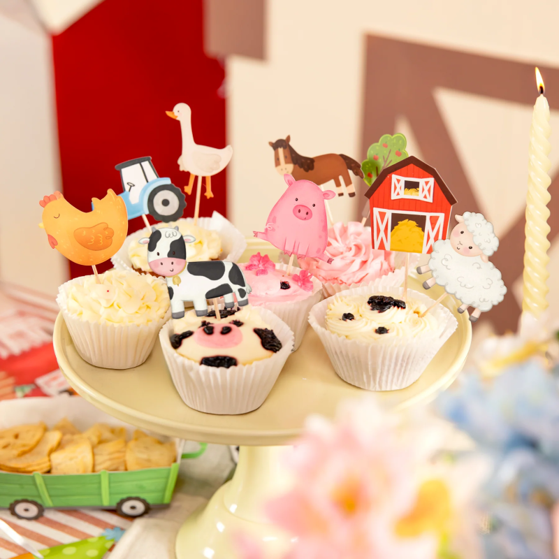 Cupcake picks Country animals Farm 9 pcs.