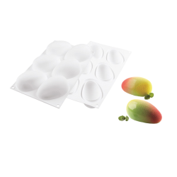 3D-Silikonform Silikomart MANGO 130, 6-fach, Portionsform + Ausstecher
