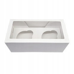 Package for 2 WHITE cupcakes, height 7,7 cm