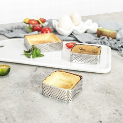 Rant perforowany do tarty 7 cm Kwadratowy Tartaletki 