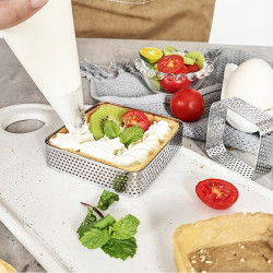 Rant perforowany do tarty 7 cm Kwadratowy Tartaletki 