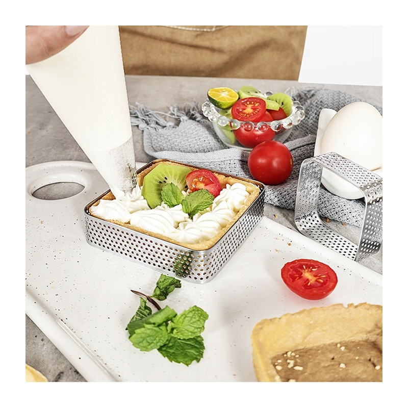 Rant perforowany do tarty 7 cm Kwadratowy Tartaletki 