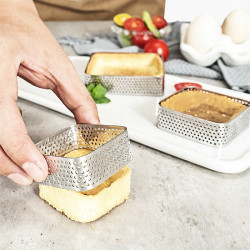 Rant perforowany do tarty 7 cm Kwadratowy Tartaletki 