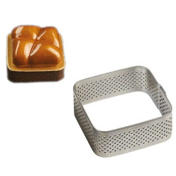 Perforierter Tarterand, 7 cm große quadratische Törtchen