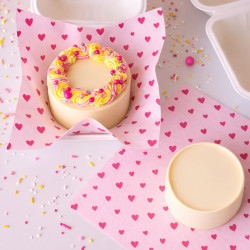 Papier do bento 25x25 cm Serduszka 50 szt