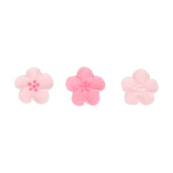 Sugar decorations SMALL FLOWERS pink Blossom 24 pcs