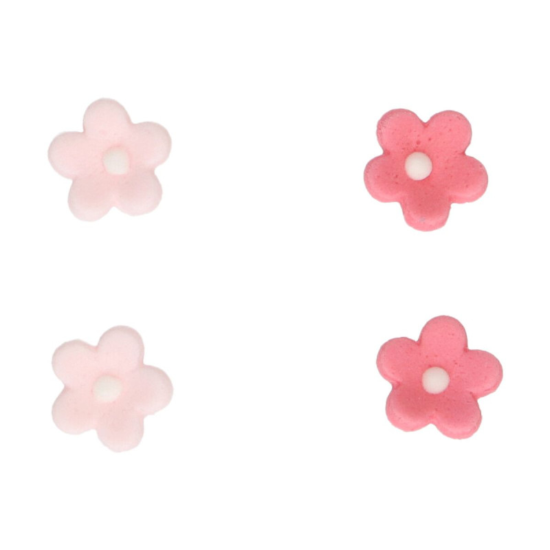 Sugar decorations SMALL FLOWERS pink 64 pcs