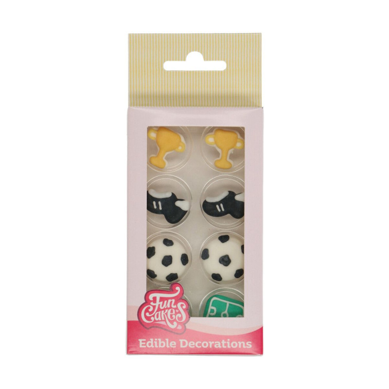 Dekoracje cukrowe Piłka Nożna 8 szt 