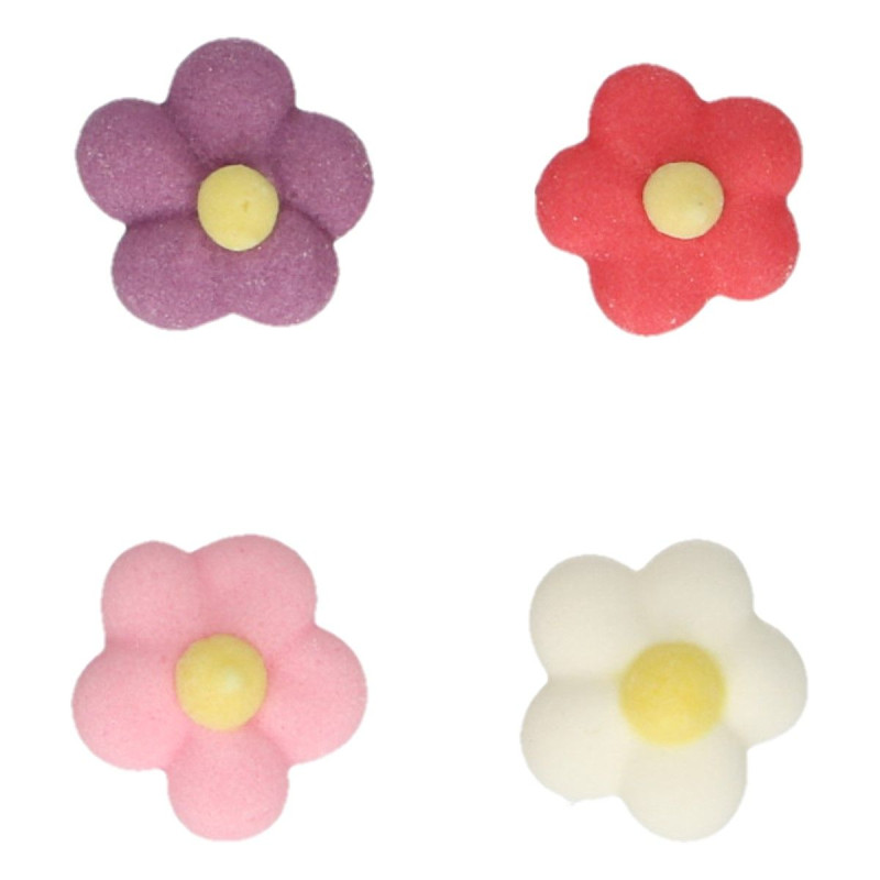 Cukrové ozdoby MALÉ KVĚTINY 4 barvy 32 ks