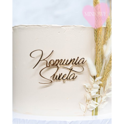 Dekor Miniowelove Topper na bok tortu złoty Komunia Święta 12 cm z...