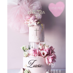 Topper Miniowelove złoty Pierwsza Komunia Święta 12 cm 