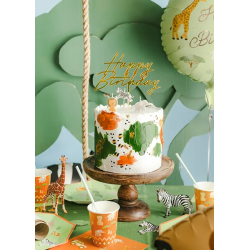 Topper Happy Birthday złoty 18 cm duży