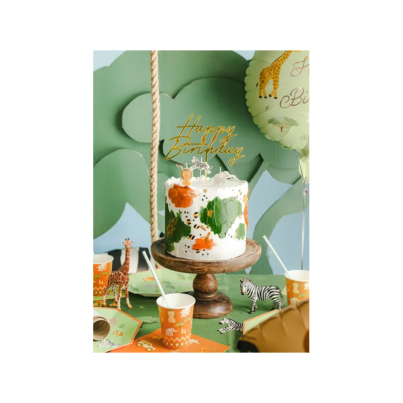 Topper Happy Birthday złoty 18 cm duży