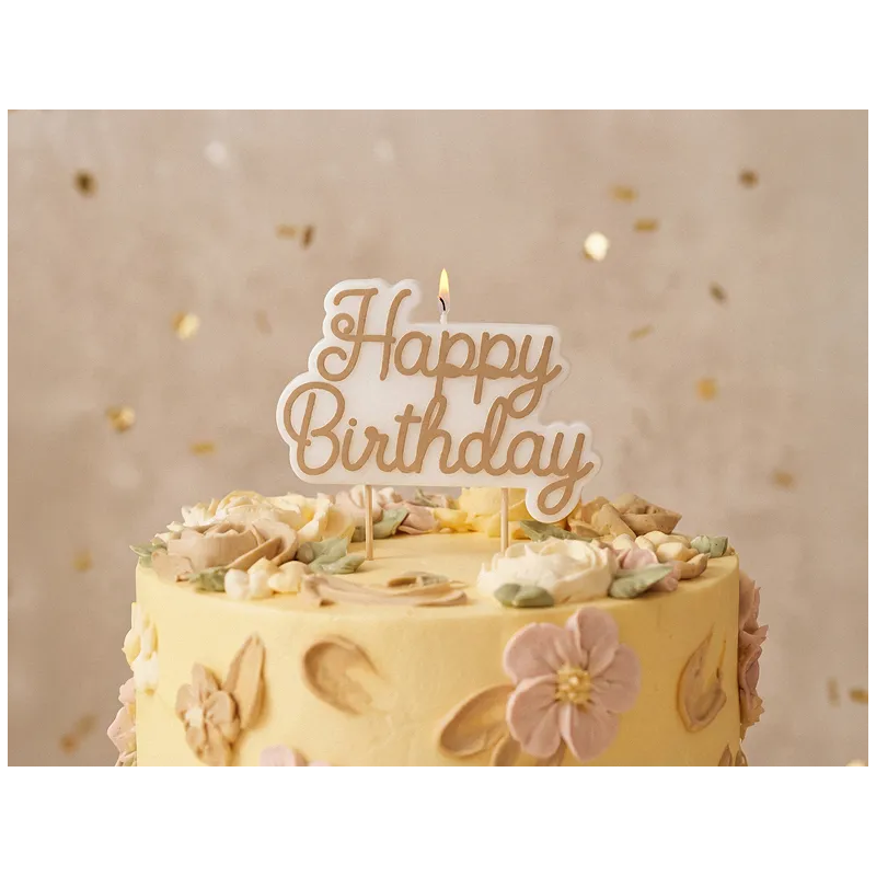 Świeczka urodzinowa napis Happy Birthday 