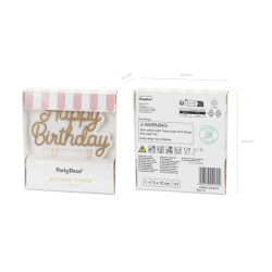 Świeczka urodzinowa napis Happy Birthday 