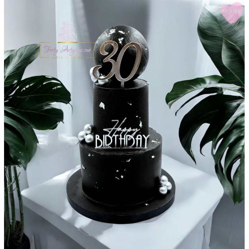 Topper Miniowelove złoty Happy BIRTHDAY 12 cm wersja smukła