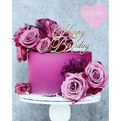 Topper Miniowelove złoty Happy Birthday 12 cm wersja elegancka