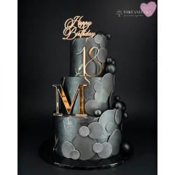 Topper Miniowelove złoty Happy Birthday 12 cm wersja elegancka