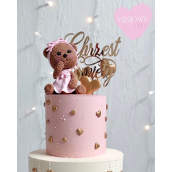 Topper Miniowelove złoty Chrzest Święty 12 cm wersja ozdobna