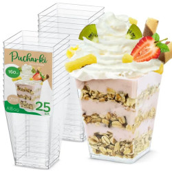 Pucharek kwadratowy 160 ml zestaw 25 szt. AllBag