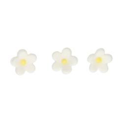 Dekoracje cukrowe MAŁE KWIATKI białe 64 szt blossom
