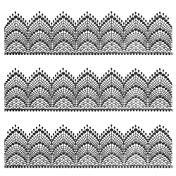 Koronka cukrowa 01 gotowa 3 x 38 cm Czarna