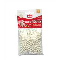 Posypka Slado perełki ryżowe Białe Perłowe 5mm 50g