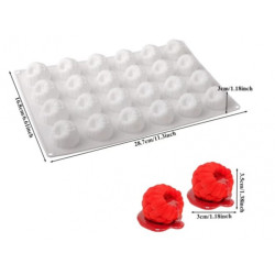 Forma silikonowa 3D Mini Maliny 24 gniazda monoporcje