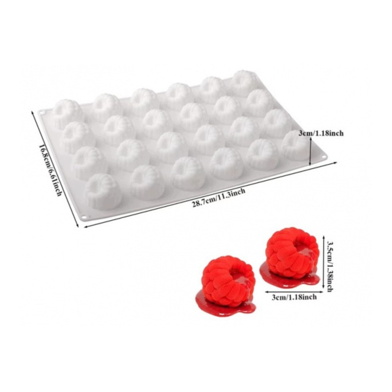 Forma silikonowa 3D Mini Maliny 24 gniazda monoporcje