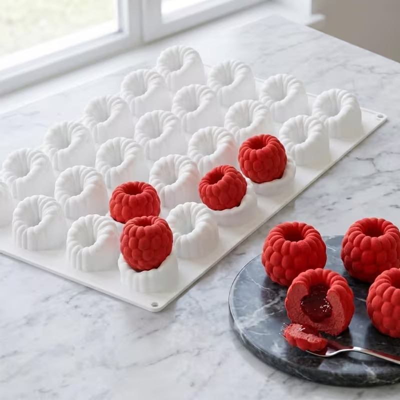 Forma silikonowa 3D Mini Maliny 24 gniazda monoporcje
