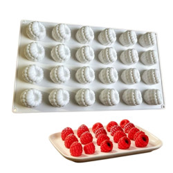 Forma silikonowa 3D Mini Maliny 24 gniazda monoporcje
