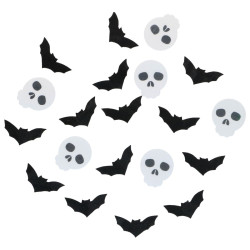 Dekoracje z opłatka waflowe Czaszki Nietoperze 18 sztuk Wilton Halloween
