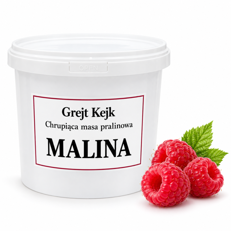 Chrupiąca masa pralinowa Grejt Kejk MALINA 0,5 kg