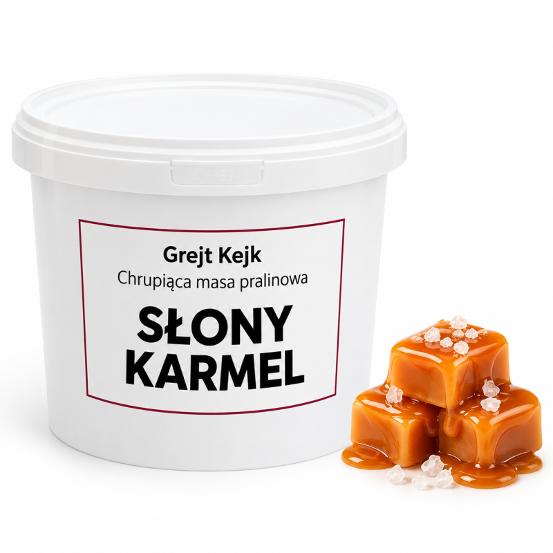 Chrumkavá pralinková hmota Grejt Kejk SLANÝ KARAMEL 0,5 kg
