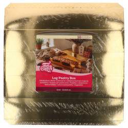 Opakowanie na ciasto długie 32x6x6 cm Pudełko złote