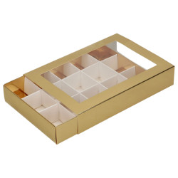 Opakowanie na pierniczki pralinki 20x14x3,5 cm Pudełko złote