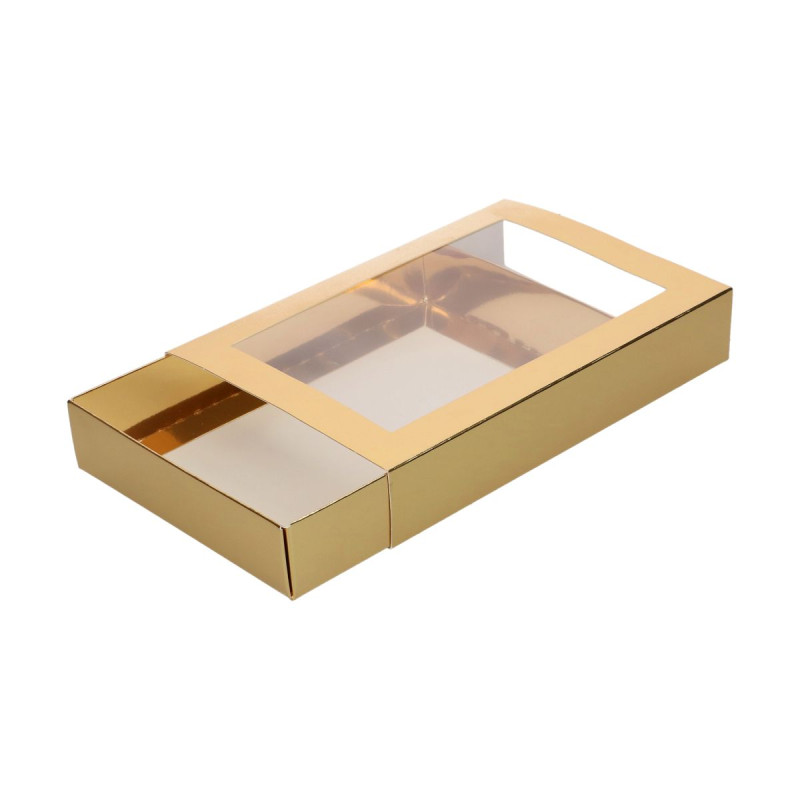 Opakowanie na pierniczki pralinki 20x14x3,5 cm Pudełko złote