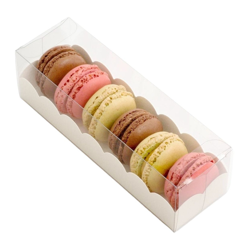 Pudełko kartonik na makaroniki Średnie 17x5,5 cm 2 sztuki z wkładem