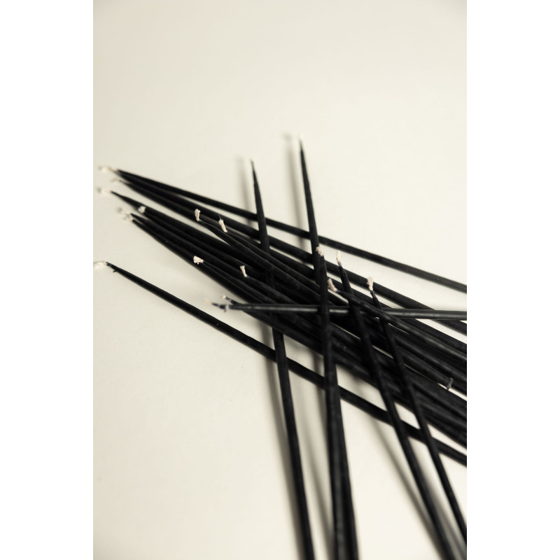 Kalamu Standard Slim Candles Black 15 cm 10 pieces