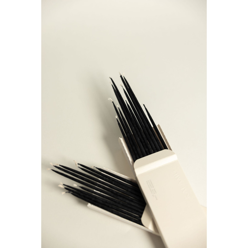 Kalamu Standard Slim Candles Black 15 cm 10 pieces