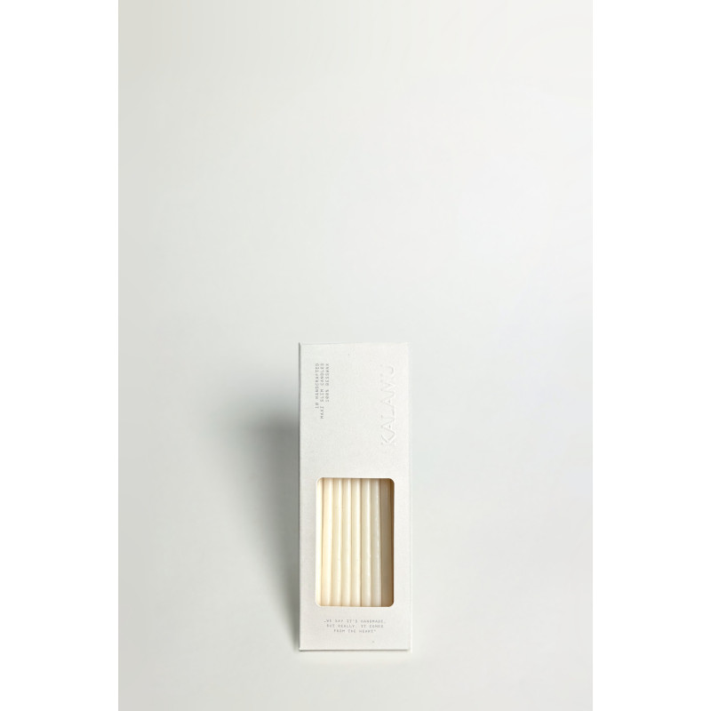 Świeczki Kalamu Standard Slim Białe 15 cm 10 sztuk