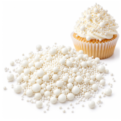 Slado sprinkles white pearls 3 sizes 20g 5mm 7mm 10mm