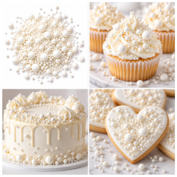 Slado sprinkles white pearls 3 sizes 20g 5mm 7mm 10mm