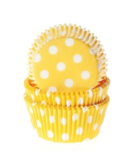 muffinpapírok HoM 50 szt GROCHY/ KROPKI SÁRGA